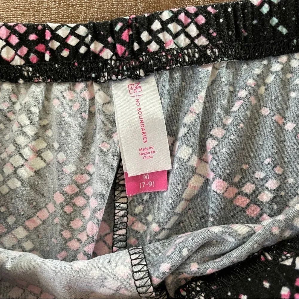 No Boundaries Black and Pink Patterned Kids Leggings Size M (7-9) - Picture 6 of 8